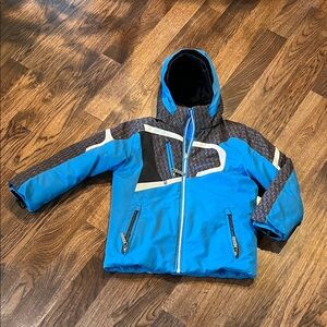 Obermeyer Blue and Black Hooded Winter Jacket